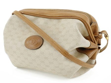 GUCCI Old  Shoulder Bag 077-115-5770 PVC Coated Canvas Made in Italy Beige Crossbody Zipper Women s Sale