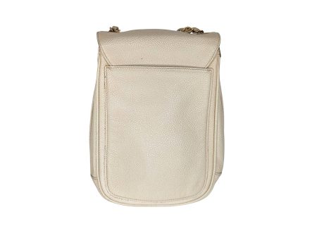 Chanel 90s Caviar Light Beige Oversize CC Flap Crossbody For Sale