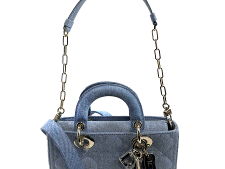 DIOR NEW Macrocannage Lady D-Joy Quilt Denim Blue Light Blue Crossbody Sale