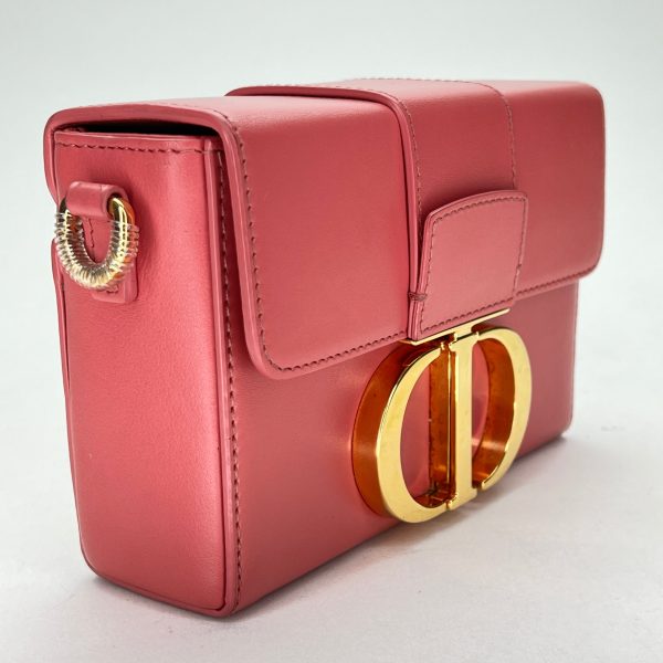 30 Montaigne Box Pink Crossbody Bag in Calfskin, Gold hardware on Sale