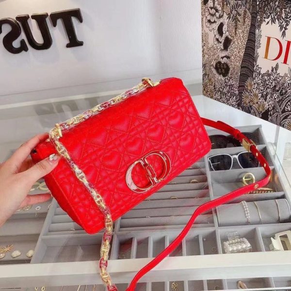 Christian Dior Caro Bag Red Fashion