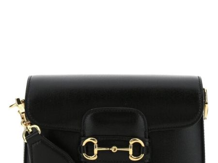 Gucci Woman Black Leather Mini Horsebit 1955 Crossbody Bag Online