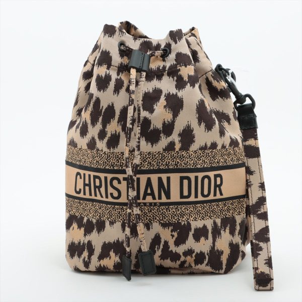 Dior Léopard Nylon Pouch Beige Online now