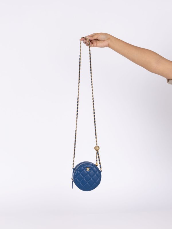 Chanel 2020 Lambskin Round Pearl Crush Crossbody Sale