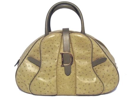 Christian Dior Green Ostrich Leather Handbag Cheap