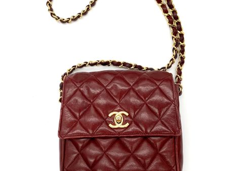 Chanel VINTAGE BURGUNDY CROSSBODY BAG Cheap