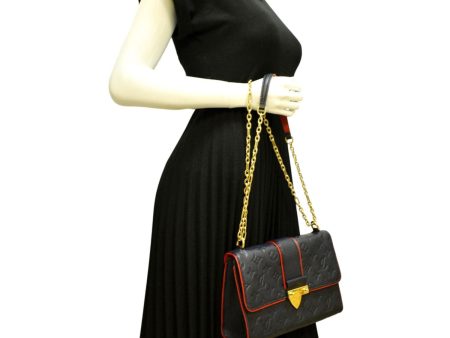 LOUIS VUITTON Saint Sulpice PM Empreinte Leather Crossbody Bag Noir Cheap