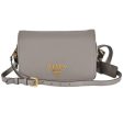 Prada Vitello Phenix Argilla Grey Leather Flap Crossbody Bag Cheap