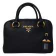 Prada Vitello Phenix Black Leather Web Stripe Crossbody Satchel Bag Online Hot Sale