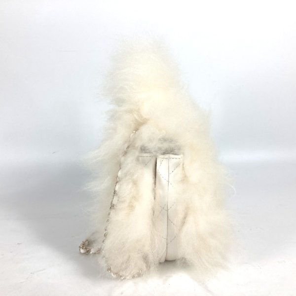 CHANEL Handbag Fur, Leather white Crossbody CC COCO Mark Matelasse Women Used For Sale