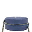 CHANEL Round Clutch with Chain Mini Quilted Iridescent Caviar Leather Crossbody Bag Shiny Blue on Sale