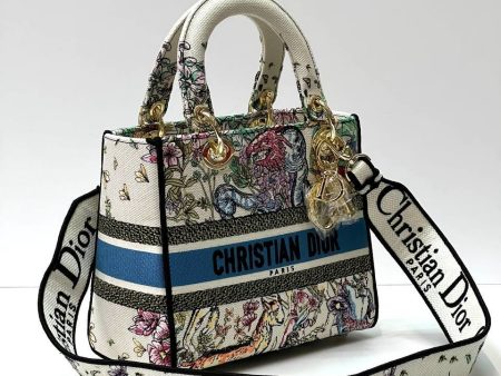 Dior MEDIUM LADY D-LITE BAG Latte Multicolor Online