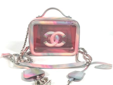 CHANEL Handbag Plastics pink Filigree Vanity Bag Crossbody CC COCO Mark Women Used Cheap