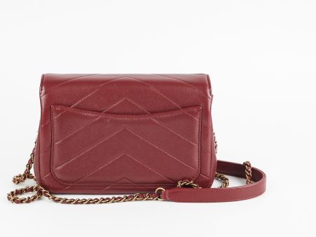 Chanel Mini Chevron Burgundy Crossbody Bag Online