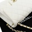 CHANEL Pearl Crush Mini Square Flap Leather Crossbody Bag White For Cheap