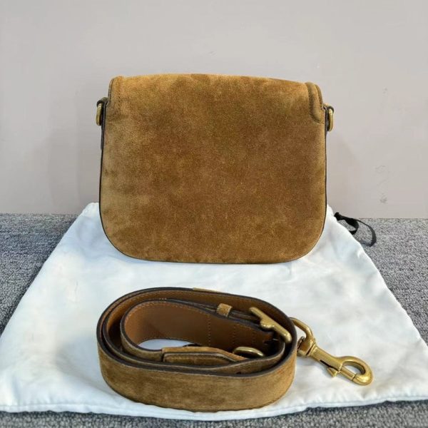 Gucci Brown Suede Crossbody Bag with DustBag, Medium Size Online now