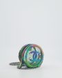 *HOT* Chanel Rainbow Green Filigree PVC CC Mini Round Crossbody Bag with Silver Hardware Hot on Sale