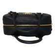 Prada Vitello Phenix Black Leather Web Stripe Crossbody Satchel Bag Online Hot Sale