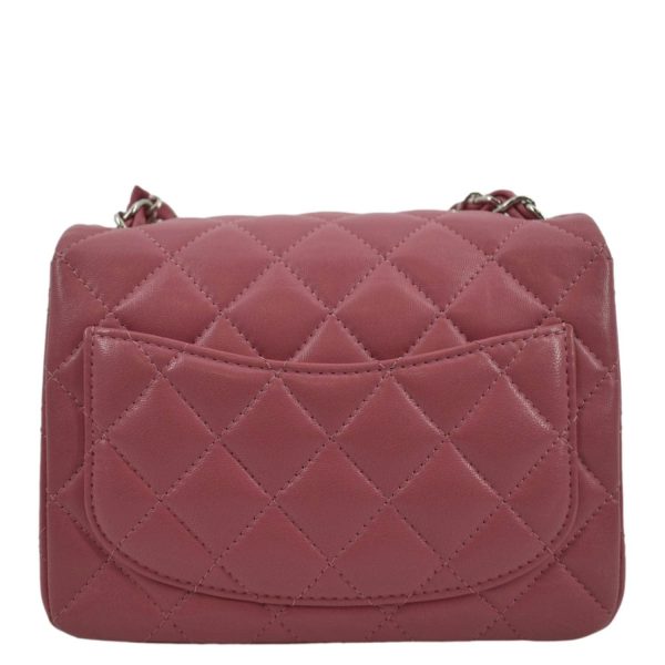 CHANEL Mini Square Flap Leather Crossbody Bag Pink Hot on Sale