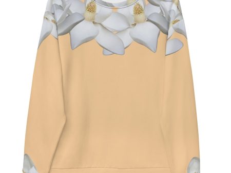 White-Petal-Motif Unisex Sweatshirt Fashion