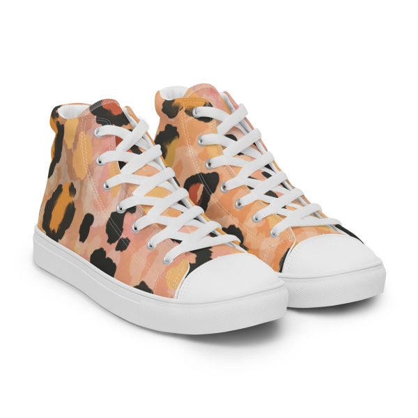 ‘GeorgiaPeach’ Men’s leopard print canvas shoes Fashion