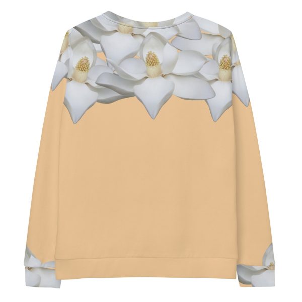 White-Petal-Motif Unisex Sweatshirt Fashion